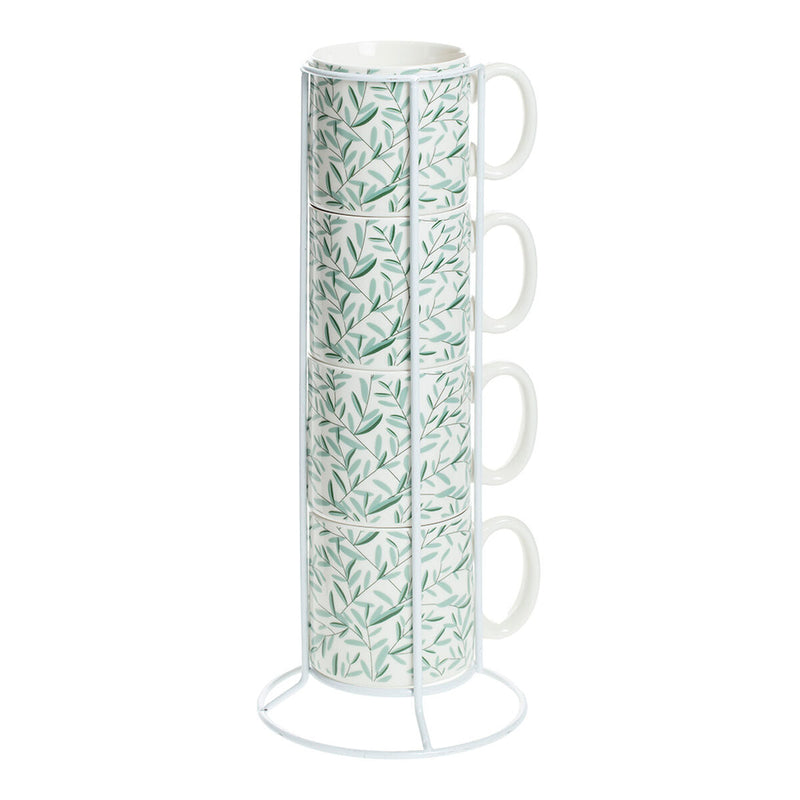 4 Piece Mug Set Secret de Gourmet With support Porcelain