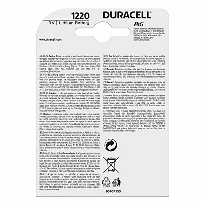 Lithium Knoopcel Batterij DURACELL DL1220 CR1220