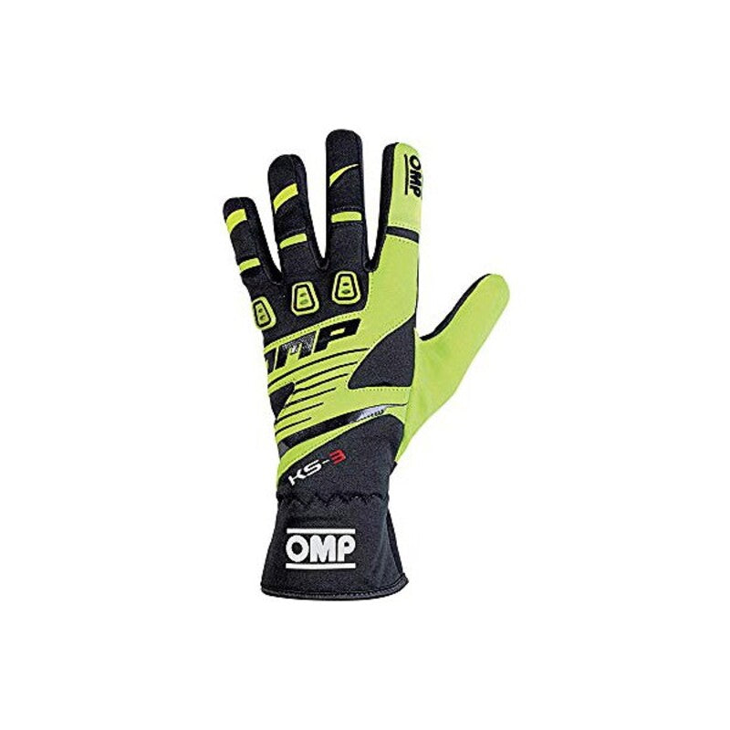 Kids Karting Gloves OMP MY2018 Yellow Black