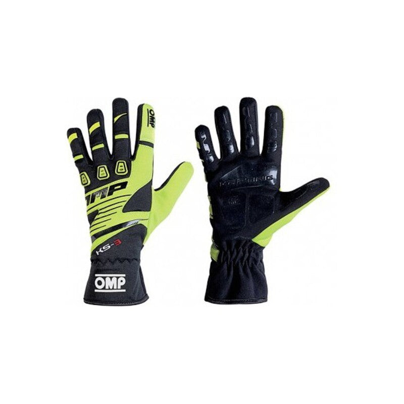 Kids Karting Gloves OMP MY2018 Yellow Black