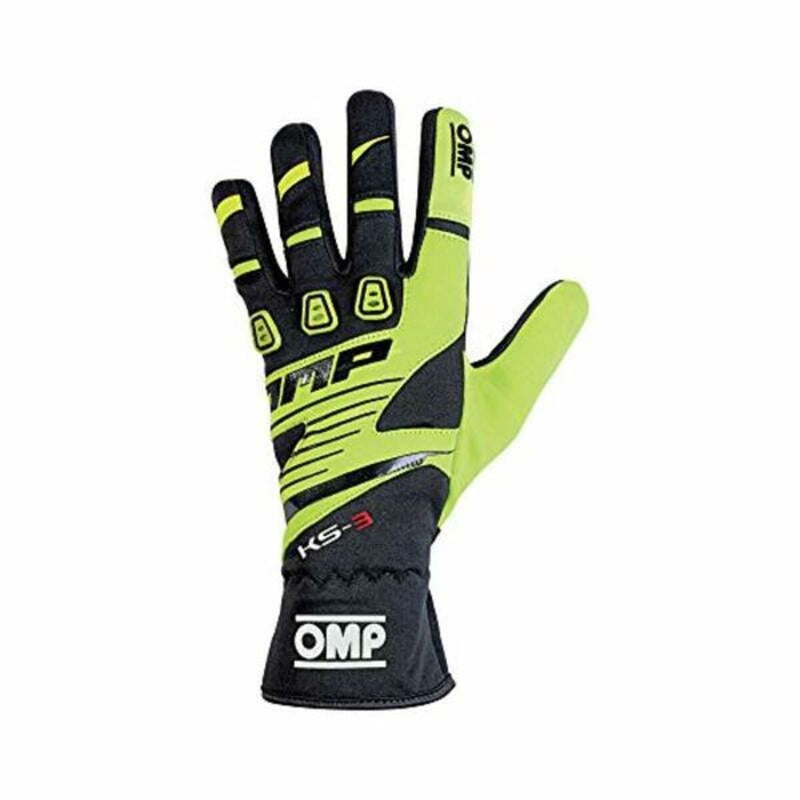 Men's Driving Gloves OMP MY2018 Yellow (Size M)