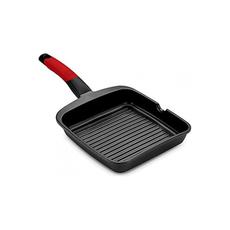 Grill pan with stripes BRA Premiere (28 x 28 cm) Red