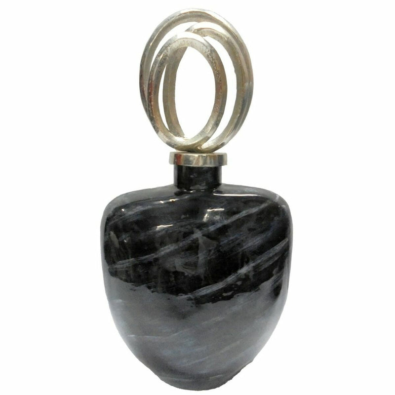 Vase DKD Home Decor Crystal Black Aluminium Modern (28 x 14 x 48 cm)