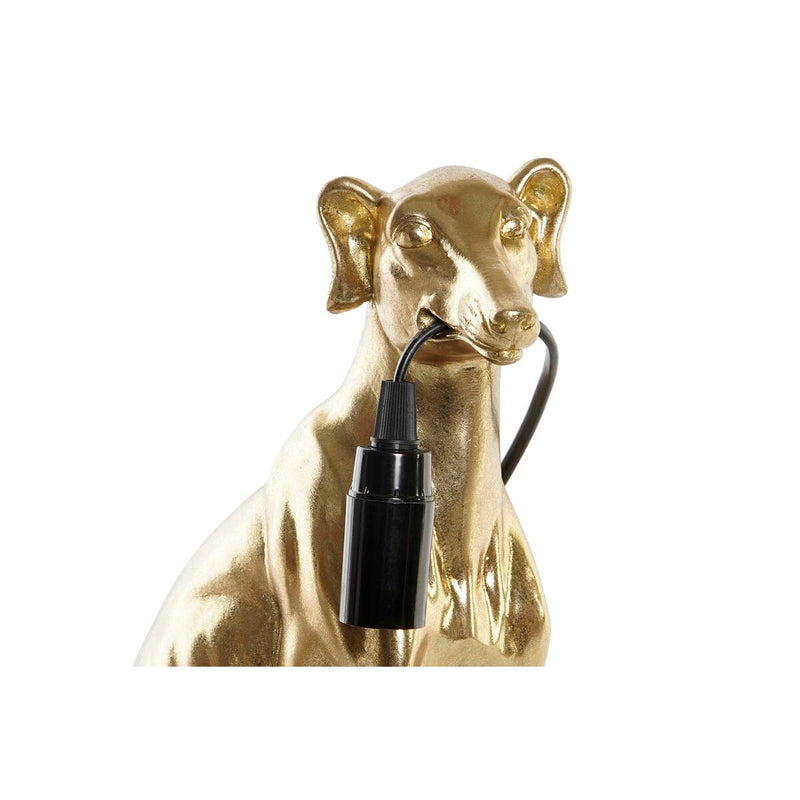 Desk lamp DKD Home Decor Dog Golden Resin 25 W (25,5 x 16,5 x 36 cm)