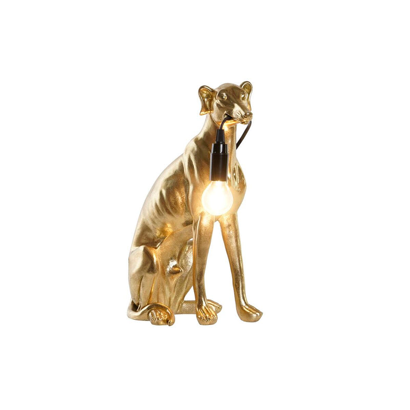 Desk lamp DKD Home Decor Dog Golden Resin 25 W (25,5 x 16,5 x 36 cm)