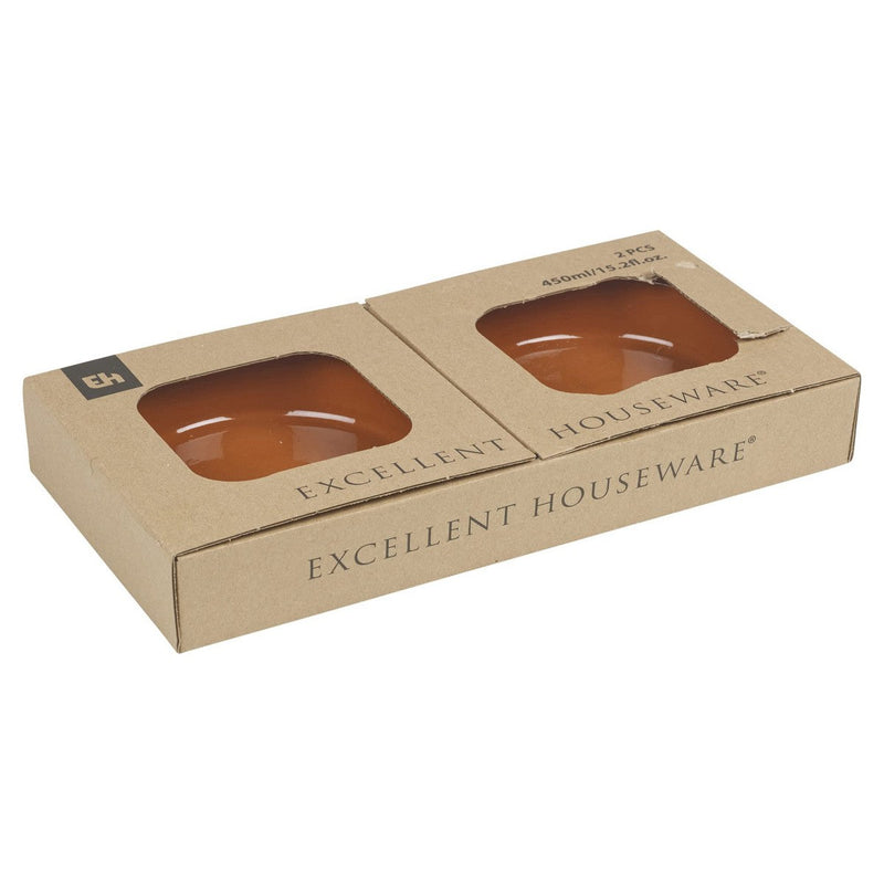 Appetizer Set Excellent Houseware Saucepan Terracotta Baked clay (Ø 15,5 x 3,8 cm) (450 ml) (2 Pieces)