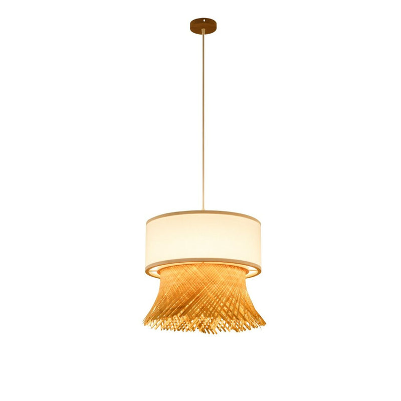 Ceiling Light DKD Home Decor Polyester Bamboo (40 x 40 x 39 cm)