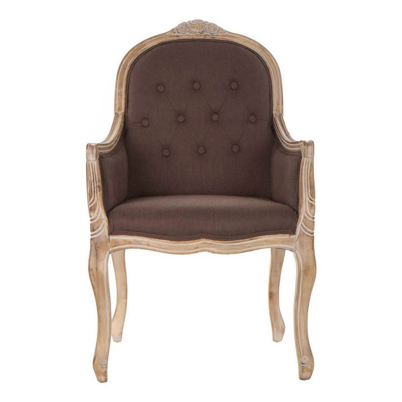 Chair DKD Home Decor Linen Rubber wood (63.5 x 49.5 x 102 cm)