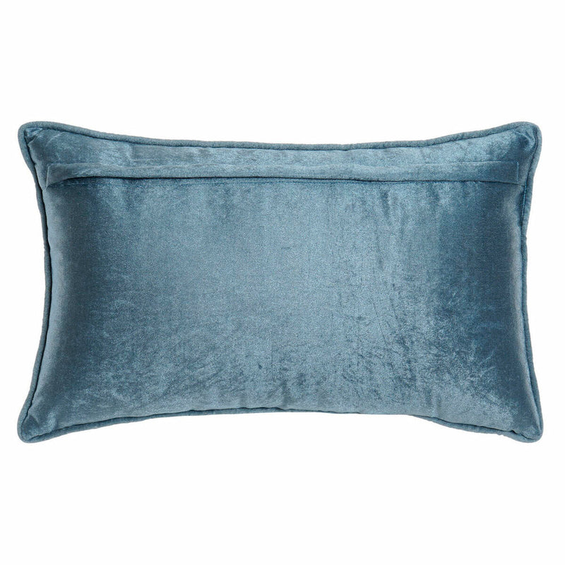 Cushion DKD Home Decor 8424001850396 Blue Golden Polyester Velvet Aluminium (50 x 10 x 30 cm)