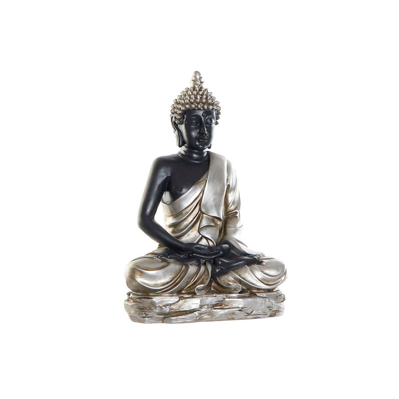 Decorative Figure DKD Home Decor Aged finish Silver Black Buddha Resin Oriental (50 x 30 x 74 cm)