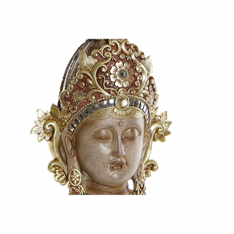 Decorative Figure DKD Home Decor Golden Metal Brown Buddha Resin (15 x 7 x 38 cm)