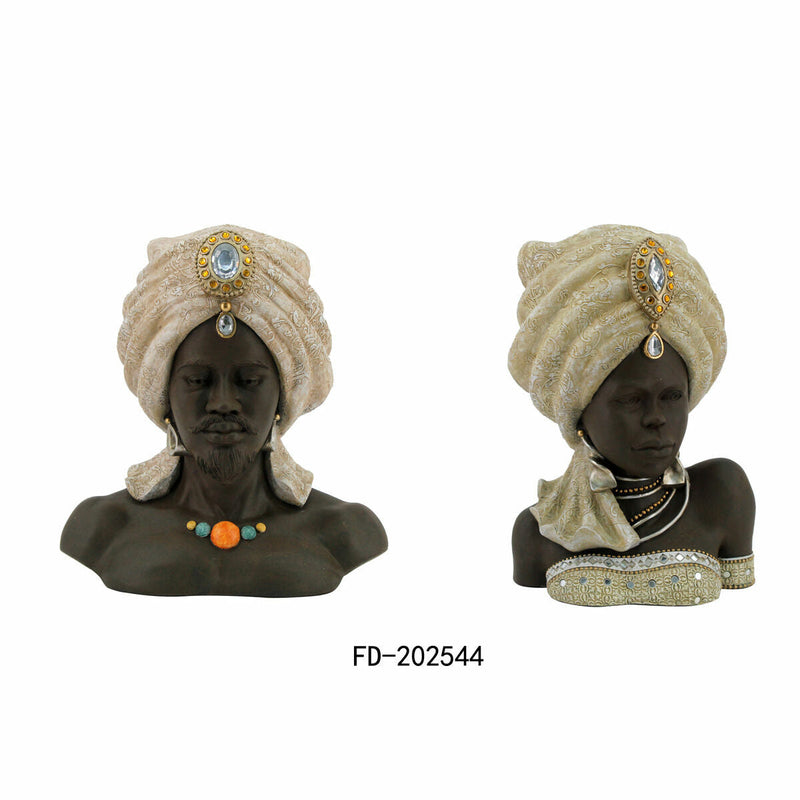 Decorative Figure DKD Home Decor Resin African Woman (32 x 22,5 x 35 cm) (2 Units)