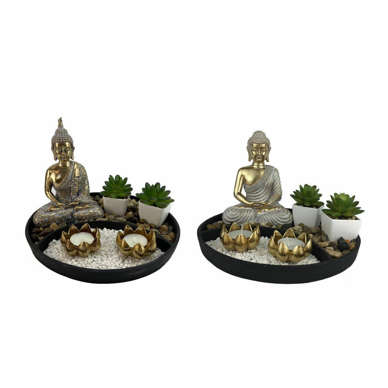 Decorative Figure DKD Home Decor Resin Oriental Garden (26 x 26 x 18 cm) (2 Units)