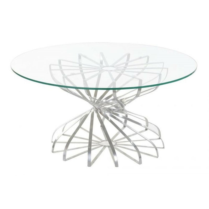 Dining Table DKD Home Decor Silver Crystal Iron (81 x 81 x 38 cm)