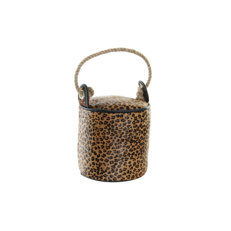 Door stop DKD Home Decor Leopard Leather (19 x 19 x 19 cm)