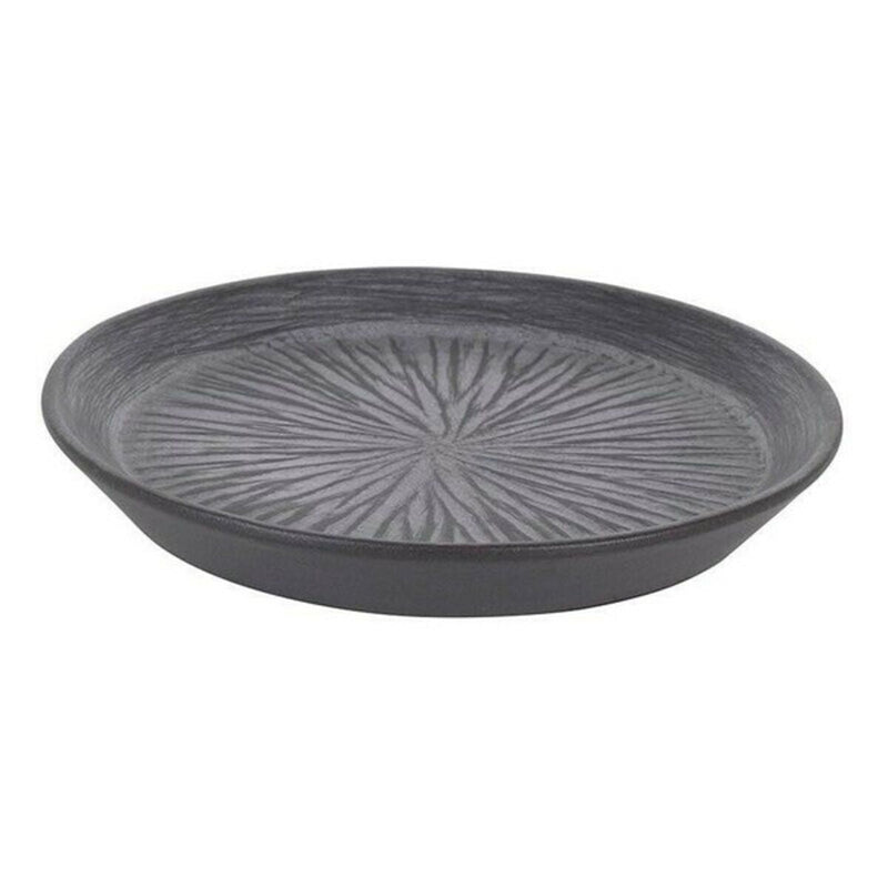 Plate Stoneware Lotus Black Porcelain (ø 18 x 2,5 cm)