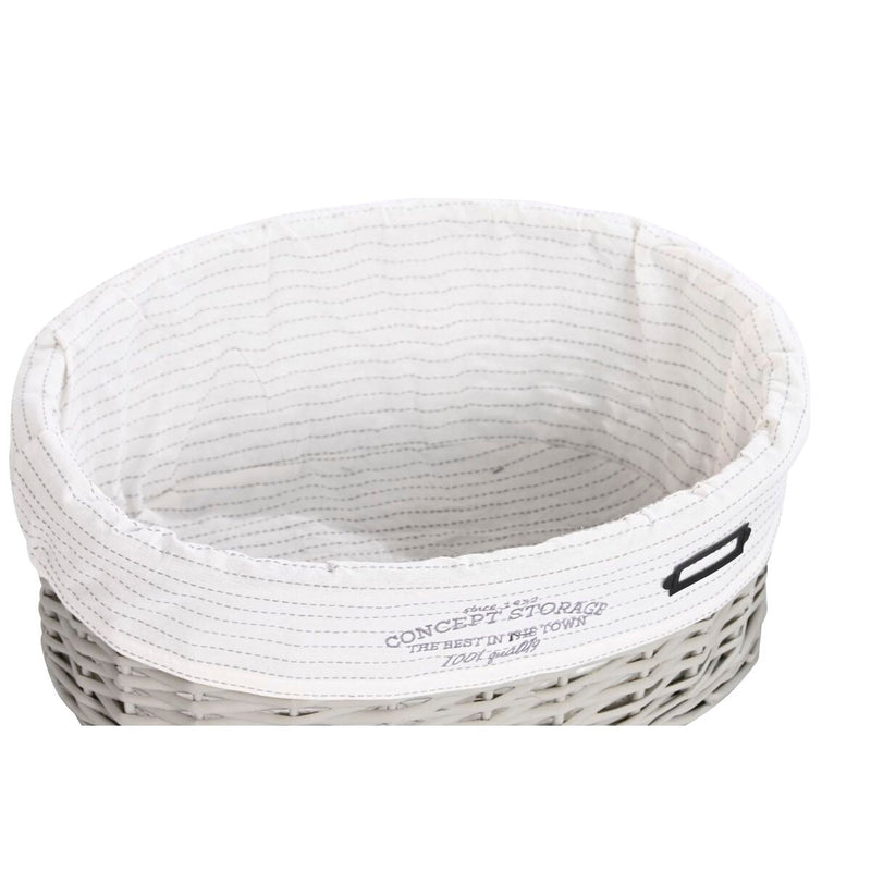 Set of Baskets DKD Home Decor Grey Polyester wicker (51 x 37 x 56 cm)