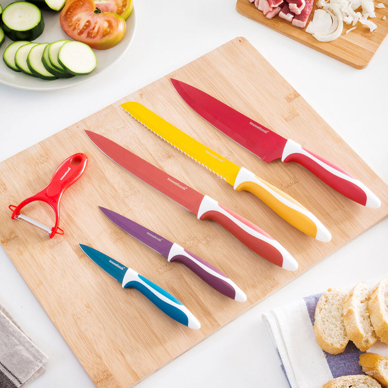Set of Ceramic Coated Knives with Peeler Knoolvs InnovaGoods 6 Pieces