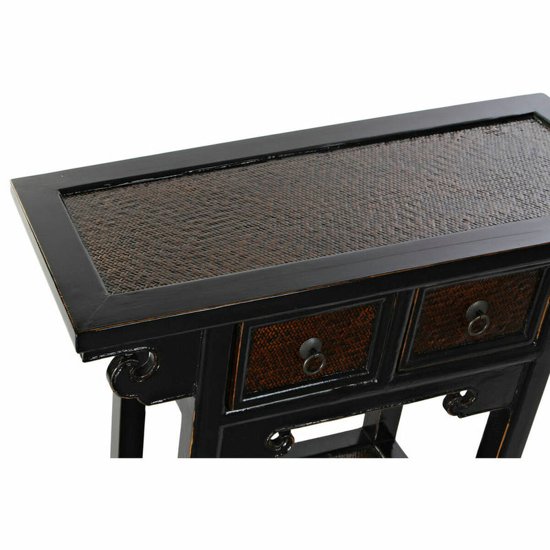 Side table DKD Home Decor Black Elm wood Dark brown (85 x 35 x 80 cm)