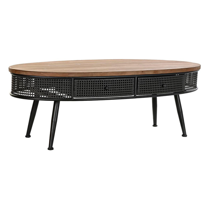 Side table DKD Home Decor Fir Black Metal Brown 120 x 58 x 42 cm