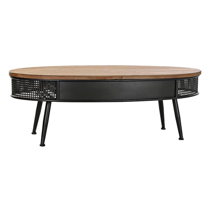 Side table DKD Home Decor Fir Black Metal Brown 120 x 58 x 42 cm