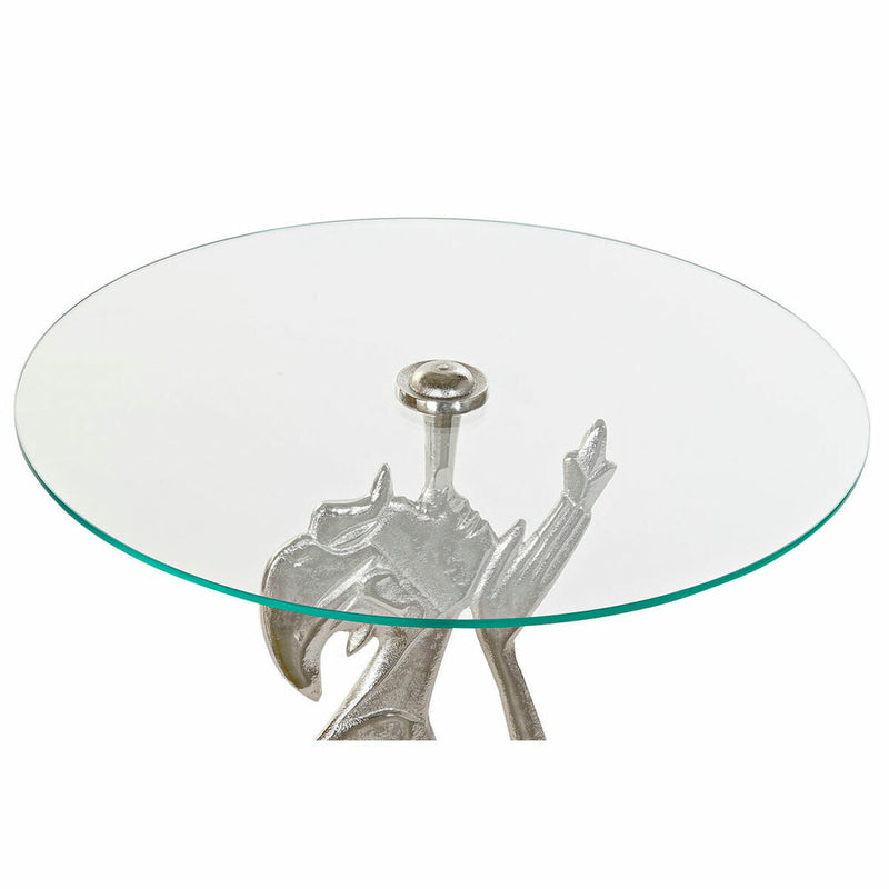 Side table DKD Home Decor Transparent Aluminium Crystal Silver (46 x 46 x 72 cm)
