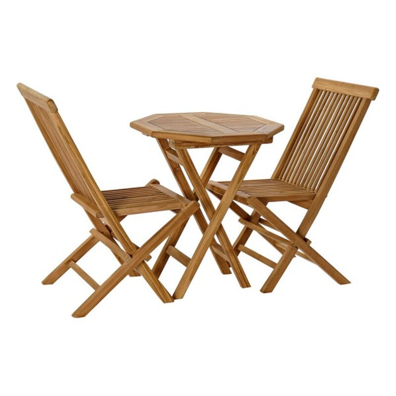 Table set with 2 chairs DKD Home Decor Garden Teak (3 pcs)