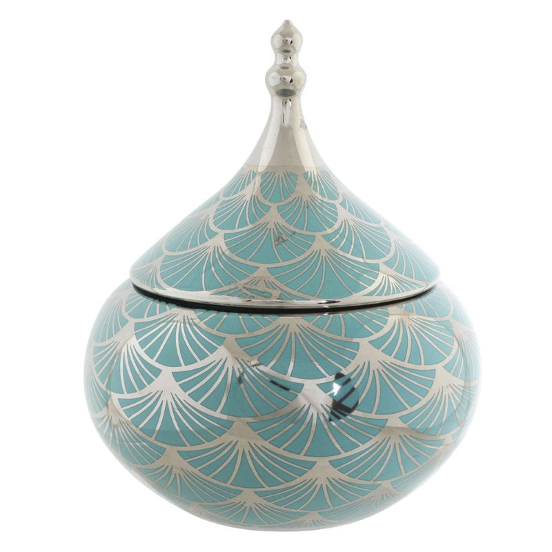 Tibor DKD Home Decor Porcelain Turquoise Oriental (18 x 18 x 22 cm)