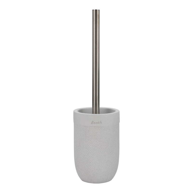 Toilet Brush DKD Home Decor Cement Stainless steel White (10 x 10 x 37 cm)