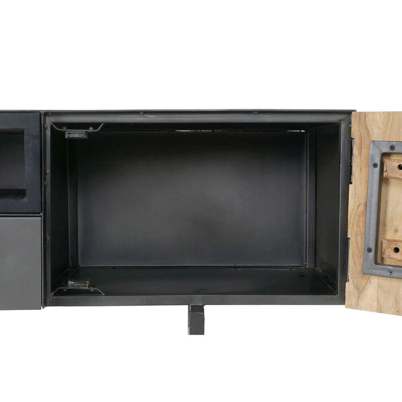 TV furniture DKD Home Decor Black Metal Acacia (165 x 40 x 50 cm)