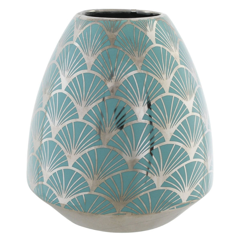 Vase DKD Home Decor Porcelain Turquoise Oriental (16 x 16 x 18 cm)
